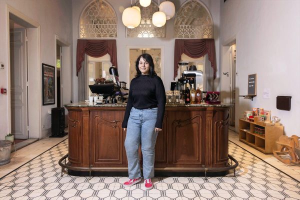 Aya stands under the warm chandelier’s light of Kalei, the roastery of Ras Beirut housed in a late-1800s heritage home that she works in, and where she found a community she considers her second home."The only difference is that instead of ‘how are you’ we began asking each other ‘are you okay’. But the perseverance of our community is real, people around us give a sense of living by simply staying"